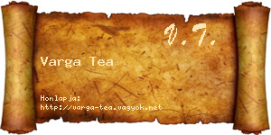 Varga Tea névjegykártya